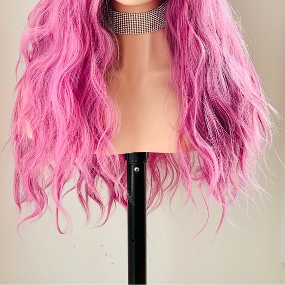 Gorgeous 24” Pink Berry 13x2.5 Lace Front Premium Fiber Wig for Daily Wear/Event - Picture 2 of 13